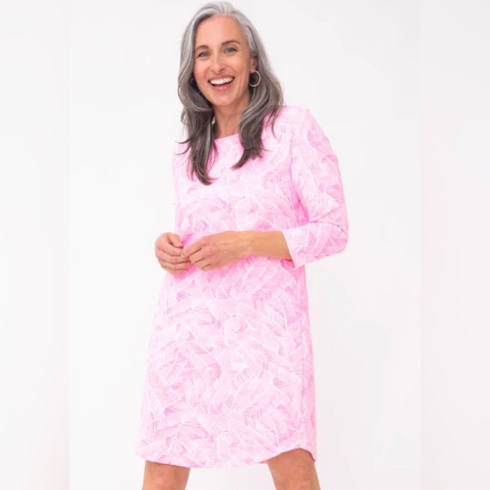 MAHI GOLD Pink and White Hinckley Dress Size XL